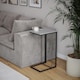 image 2 of C Shaped Side End Table Coffee Snack Living Room Bedside Under Sofa Metal Frame | Multi | Grey | 1