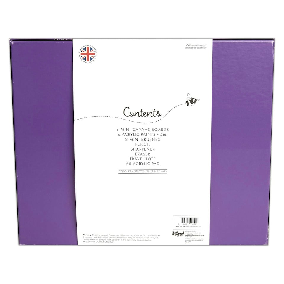 image 1 of Bee & Bumble Mini Easel Paint Box, Multicoloured, Single Craft Kit