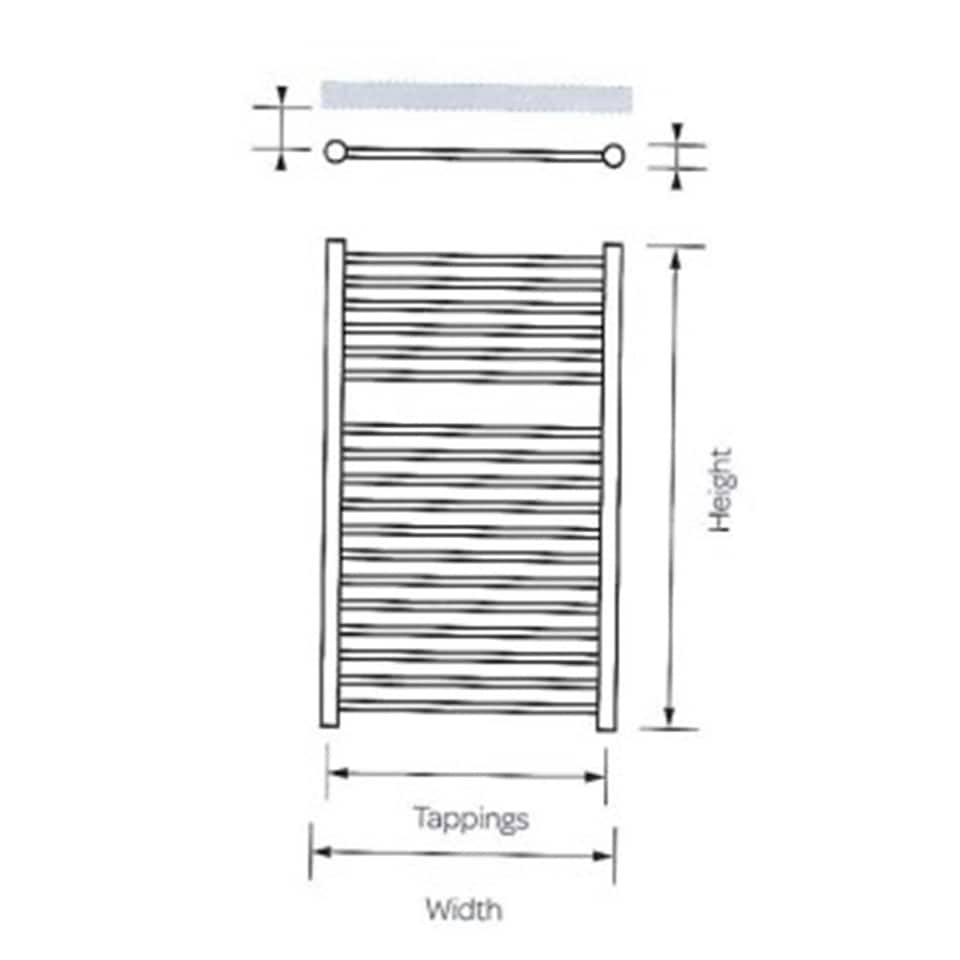 image 1 of 1200mm (H) x 600mm (W) - Vertical Bathroom Towel Radiator (Richmond) - (1.2m x 0.6m)