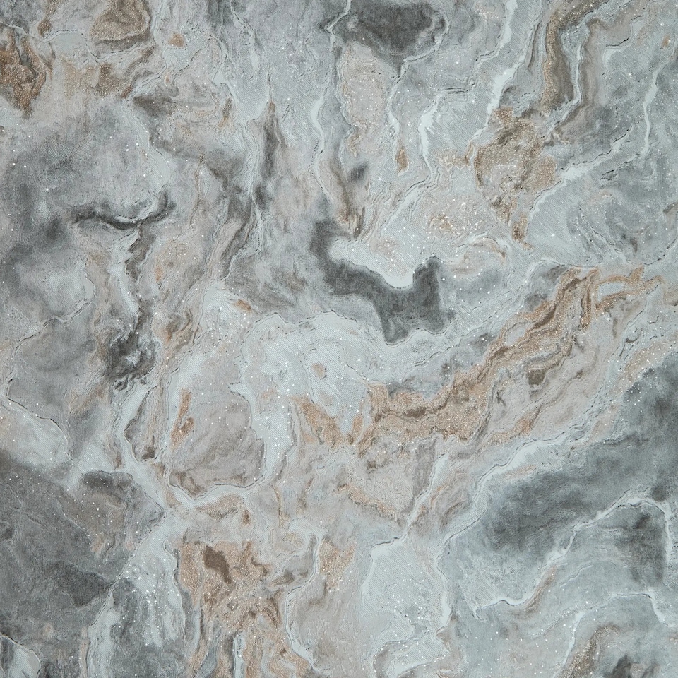 image 1 of Nakura Wallpaper in Grey and Silver with Bronze Metallic | Grey | Grey and Silver with Bronze Metallic | 53cm x 10m