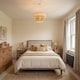 image 6 of Contemporary Triple Tier Cream Linen and Natural Rattan Pendant Shade | Brown | Brown | 1