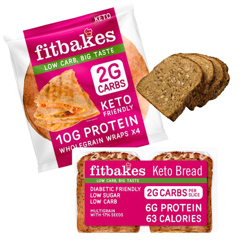 image 1 of Fitbakes Ultimate Low Carb Bakery Bundle - Keto Bread (190g) and Wraps (4 Pack)