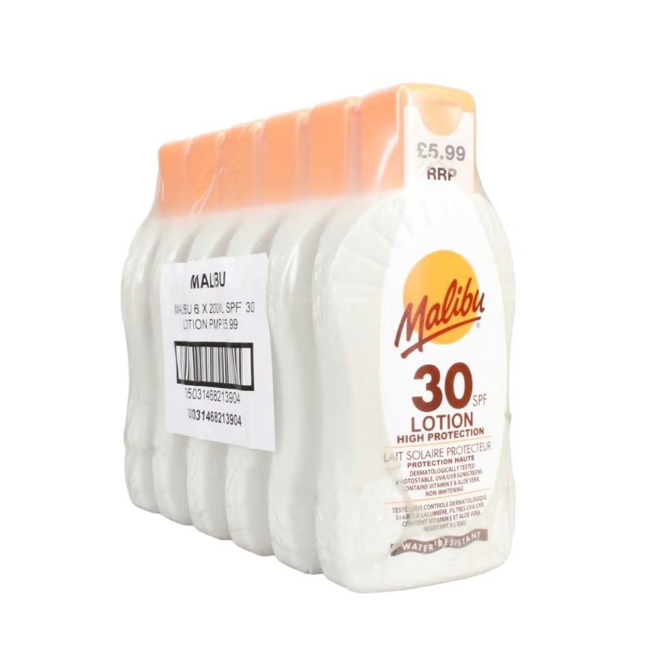 image 1 of Malibu Suncare 6 x 200ml Lotion SPF 30 PMP