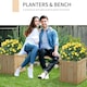 image 3 of Outsunny Wooden Garden Planter & Bench Combination Garden Raised Bed Natural