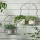image 2 of Set of 2 Arched Iron Wall Planters Grey