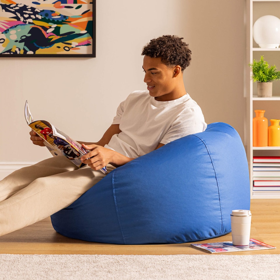 image 1 of Adult Classic Beanbag Outdoor Waterproof Bean bags Ready Filled - Blue, 2 Pack