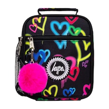 Kids Lunch Box Black Graffiti Hearts | Thermal Insulated School Bag 4.5L | Black | Black | One Size | 1