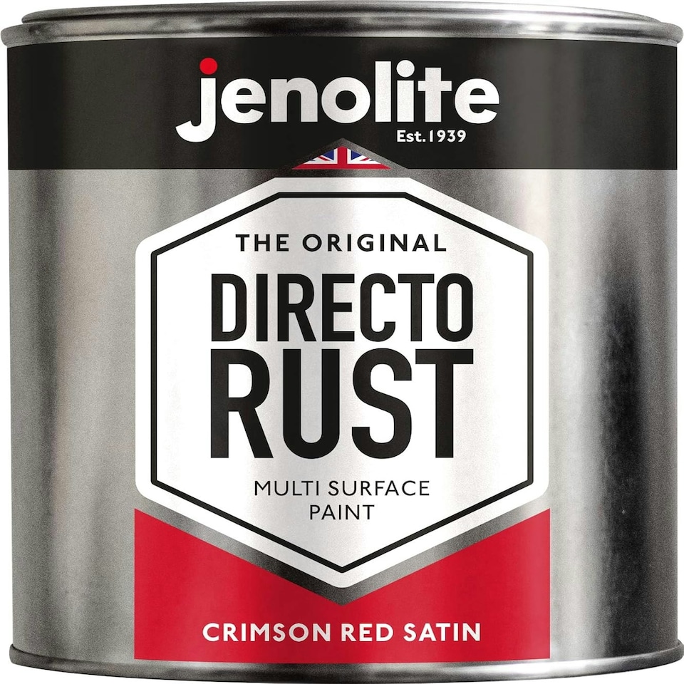 image 1 of Jenolite Directorust All-in-One Multi-Surface Paint - Crimson Red Satin - 1L