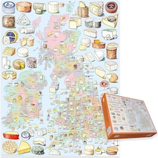 A Cheesemonger Map of British and Irish Cheese 1000 Piece Jigsaw Puzzle for all Cheeses Lover by Dominic Beddow