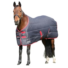 HYCONIC Standard-Neck 100g Horse Stable Rug - Charcoal/Red - 5´ 3"