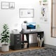 image 6 of HOMCOM Computer Desk Table Workstation L Shape File Cabinet Black Home Office