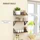 image 6 of HOMCOM Set of 3 Vintage Wall Shelves for Living Room Rustic Brown
