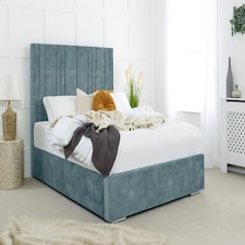Fabio Plush King Bed Frame - Duck Egg