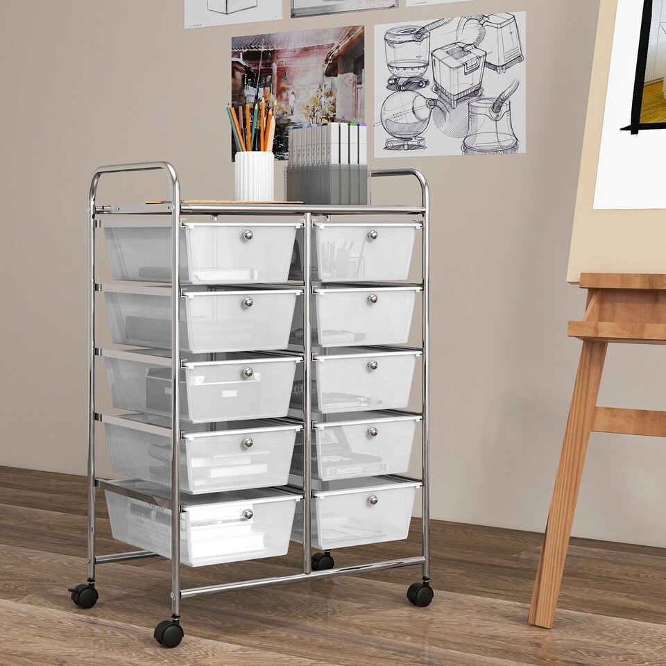 image 1 of COSTWAY 10 Drawers Home Office Storage Organizer Multi