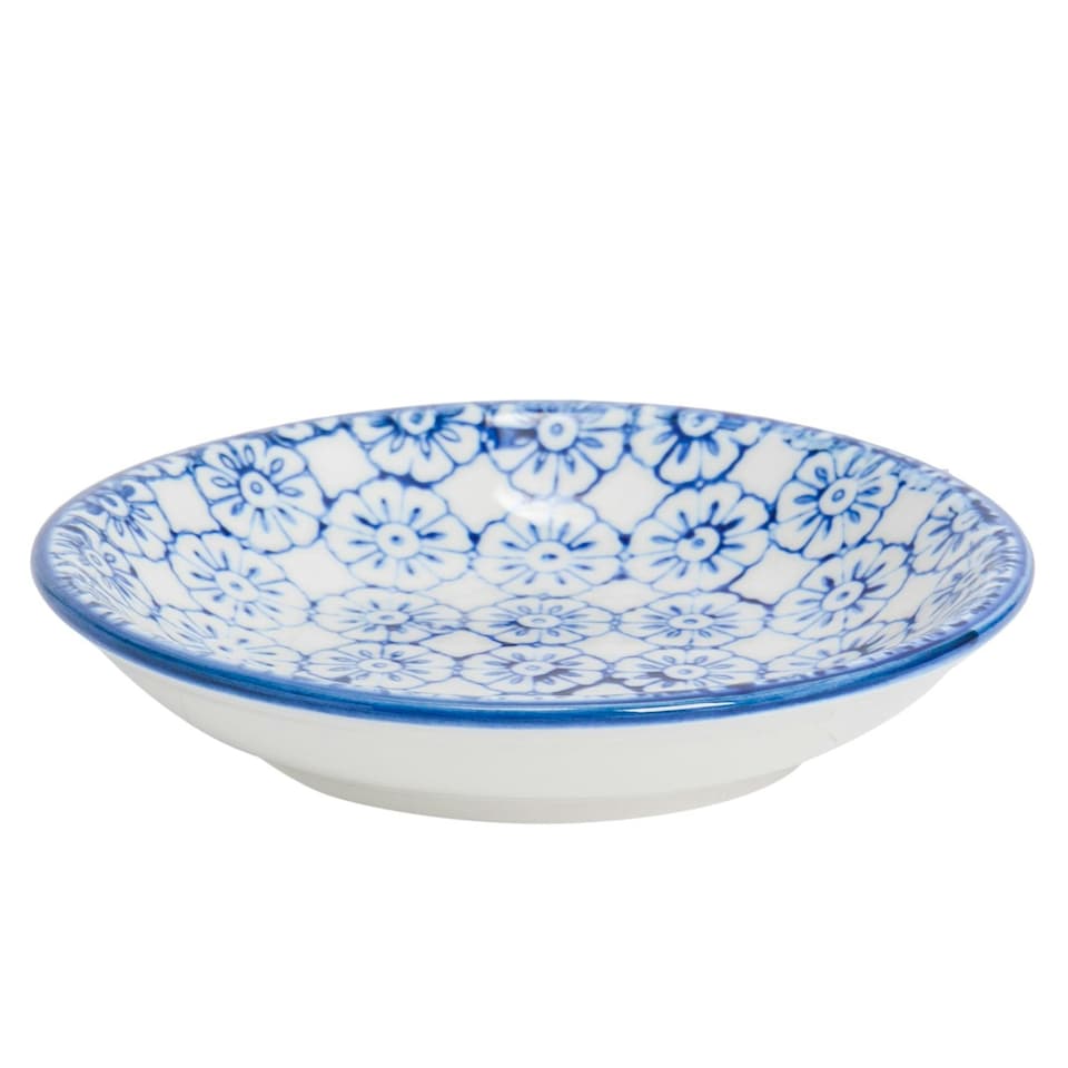 image 1 of Nicola Spring Hand-Printed Sauce Dishes - 10cm - Navy - Pack of 3 Blue