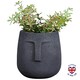 image 1 of Textured Concrete Effect Washed Black Oval Face Planter Indoor L30.5 D29.5 H29.5 cm, 13.9 ltrs Cap.
