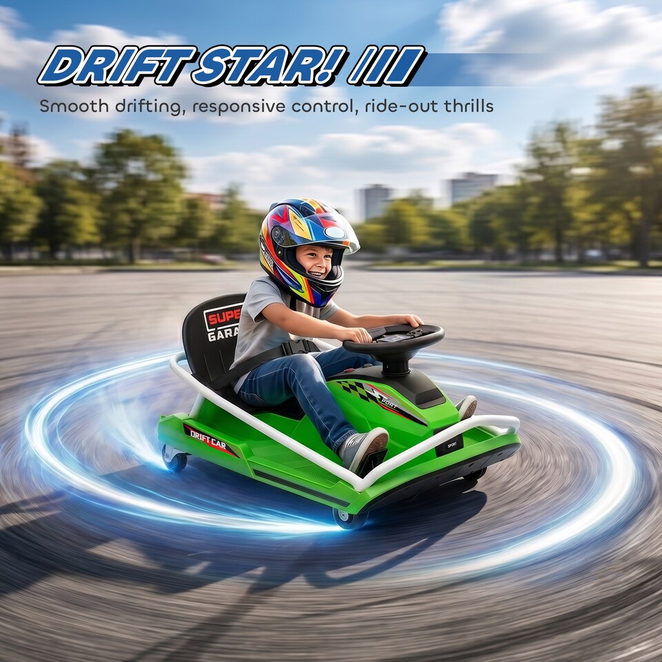 image 1 of AIYAPLAY 24V Electric Go Kart for Kids with Drift Mode, Soft Start