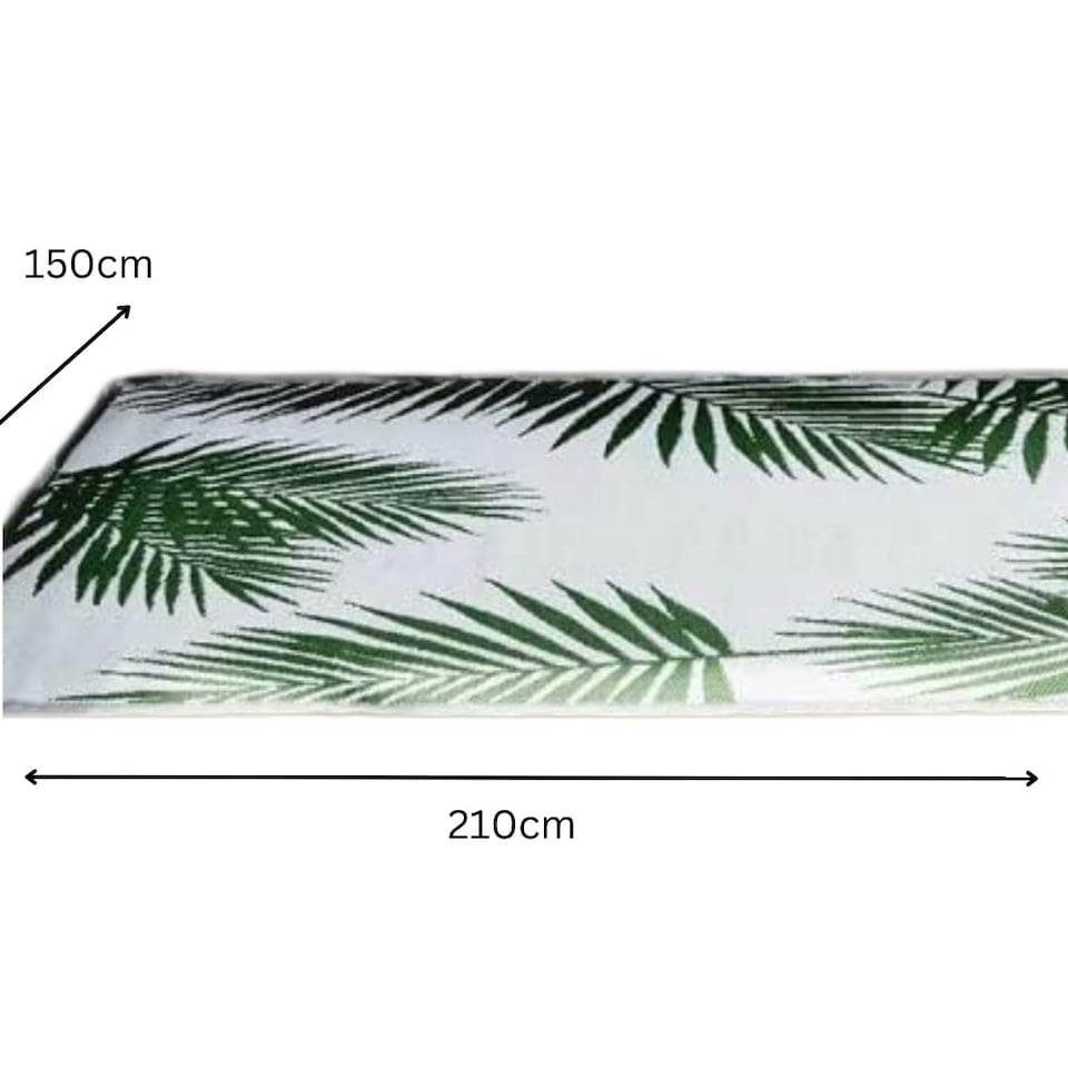 image 1 of Marco Paul Green Tropical Leaf Outdoor Rug Green | 180 x 120cm