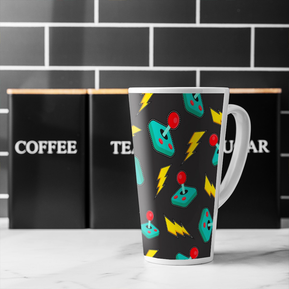 image 1 of Retro Video Game Joystick Latte Mug