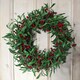 image 5 of 60cm (24 inches) Large Luxury Christmas Mistletoe Leaf and Red Berry Floristry Wreath