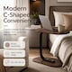 image 5 of MantraRaj Side Table for Sofa & Bed Small Snack Coffee Table Compact Couch Sofa Side Table Brown