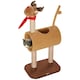 image 1 of PawHut Cat Tree 98cm Deer-Designed Scratching Post with Ball Tunnel, Brown