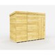 image 1 of 11 x 7 Feet Pent Shed - Single Door Without Windows - Wood - L214 x W329 x H201 cm Brown