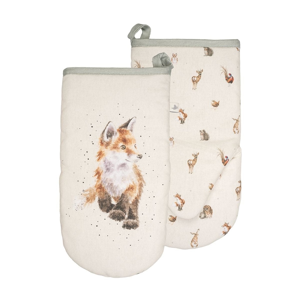 image 1 of Wrendale Designs Illustrated Animal Single Oven Glove - Woodlanders Design