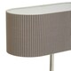 image 4 of Interiors by Premier Silver Table Lamp, Shiny Silver Ceramic Base With Ribbed Texture, White Fabric Shade For Soft