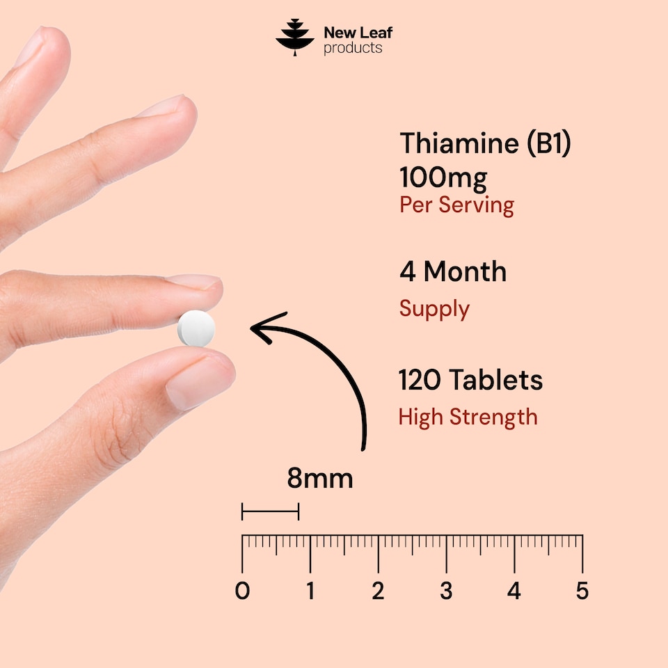 image 1 of Vitamin B1 Tablets Thiamine Supplement High Strength 100mg