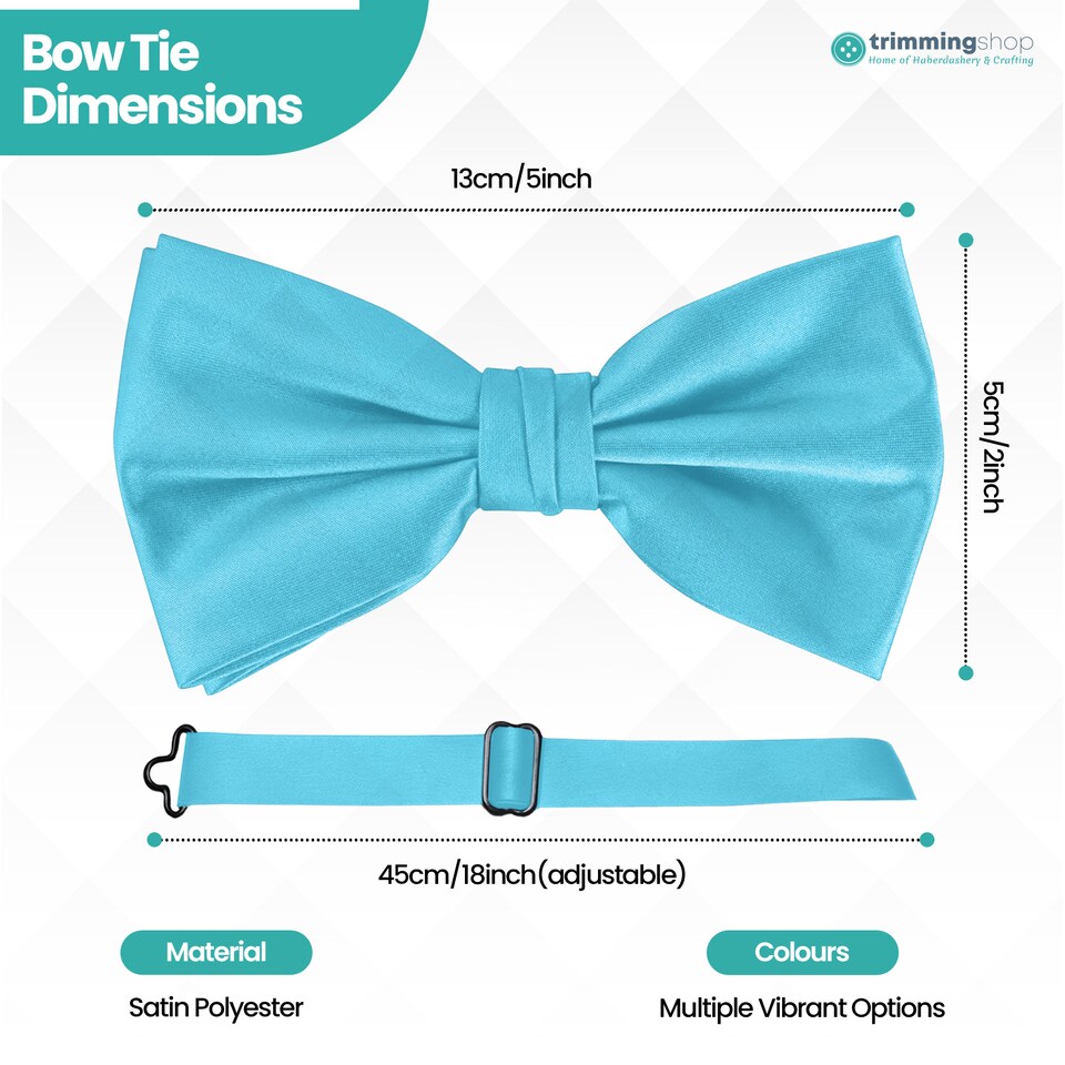 image 1 of Mens Bow Ties Colourful Plain Solid Satin Polyester Stylish Bow Ties