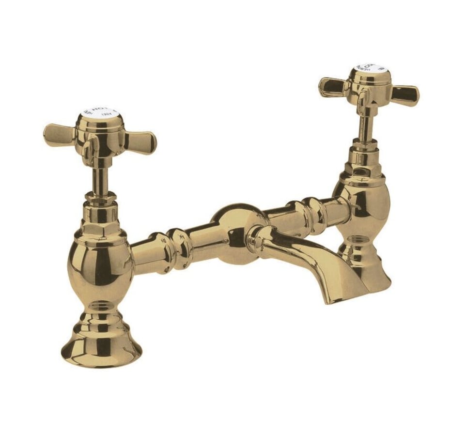 image 1 of Balterley Traditional Bathroom Crosshead 2 Tap Hole Bridge Basin Mixer Tap