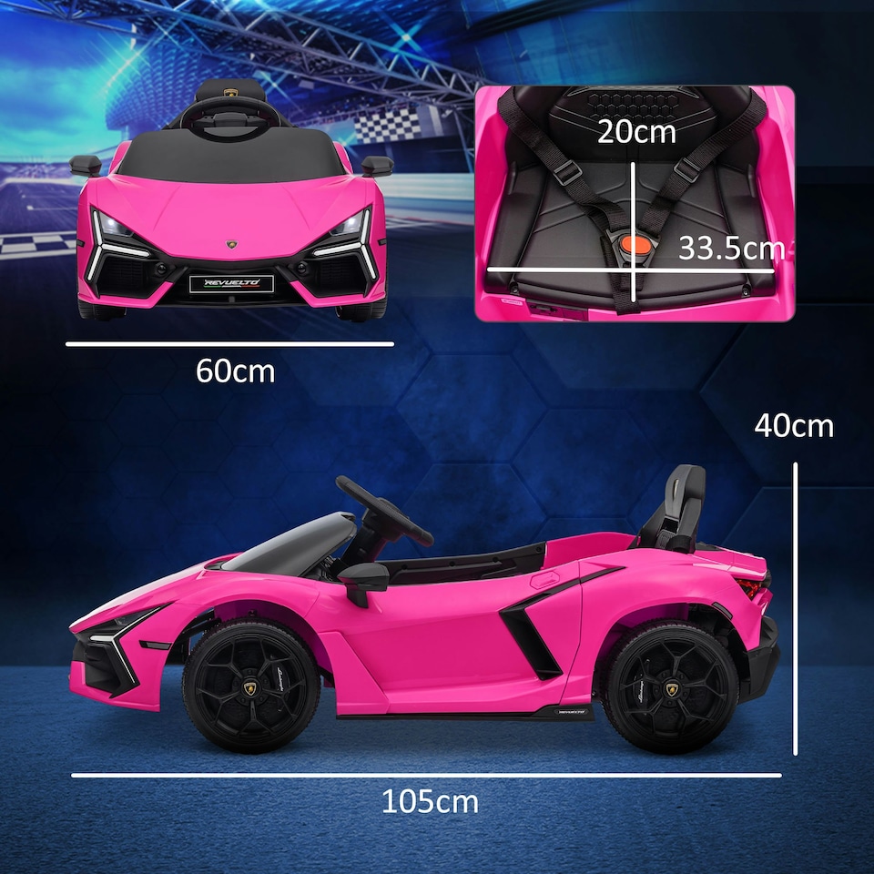 image 1 of AIYAPLAY Lamborghini Revuelto Licensed Ride On Car, with Suspension, Pink