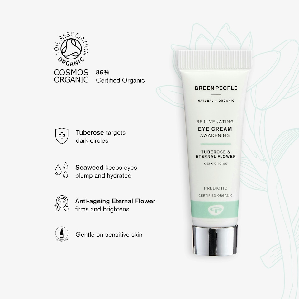 image 1 of Green People Rejuvenating Eye Cream - Natural & Organic - For Dark Circles & Puffy Eyes - Paraben & Alcohol Free - Cruelty Free & Vegan, 10ml