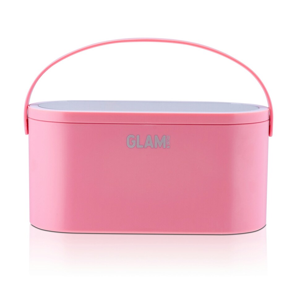 image 1 of Glam & Style Rose Pink LED Storage Case - Beauty & Make up