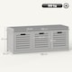 image 3 of HOMCOM Shoe Bench, Linen-look Shoe Storage Bench with 3 Drawers, Removable Seat Cushion and Slatted Doors for Hallway Entryway, Grey | Grey
