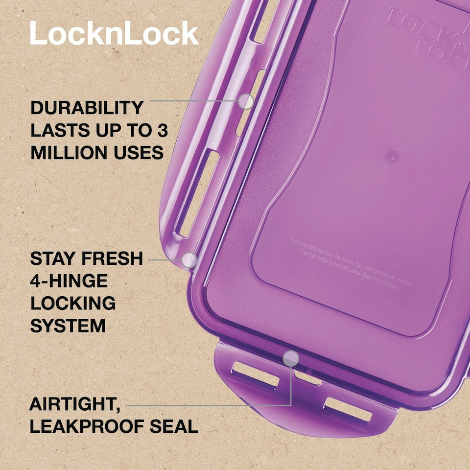 image 1 of LocknLock Eco Food Container Set 1L Rectangular Lunch Storage Box - Pack of 3