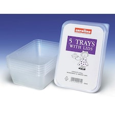 Caroline Plastic Tray with Lid 650ml 5pk 2002 - One Colour - One Size