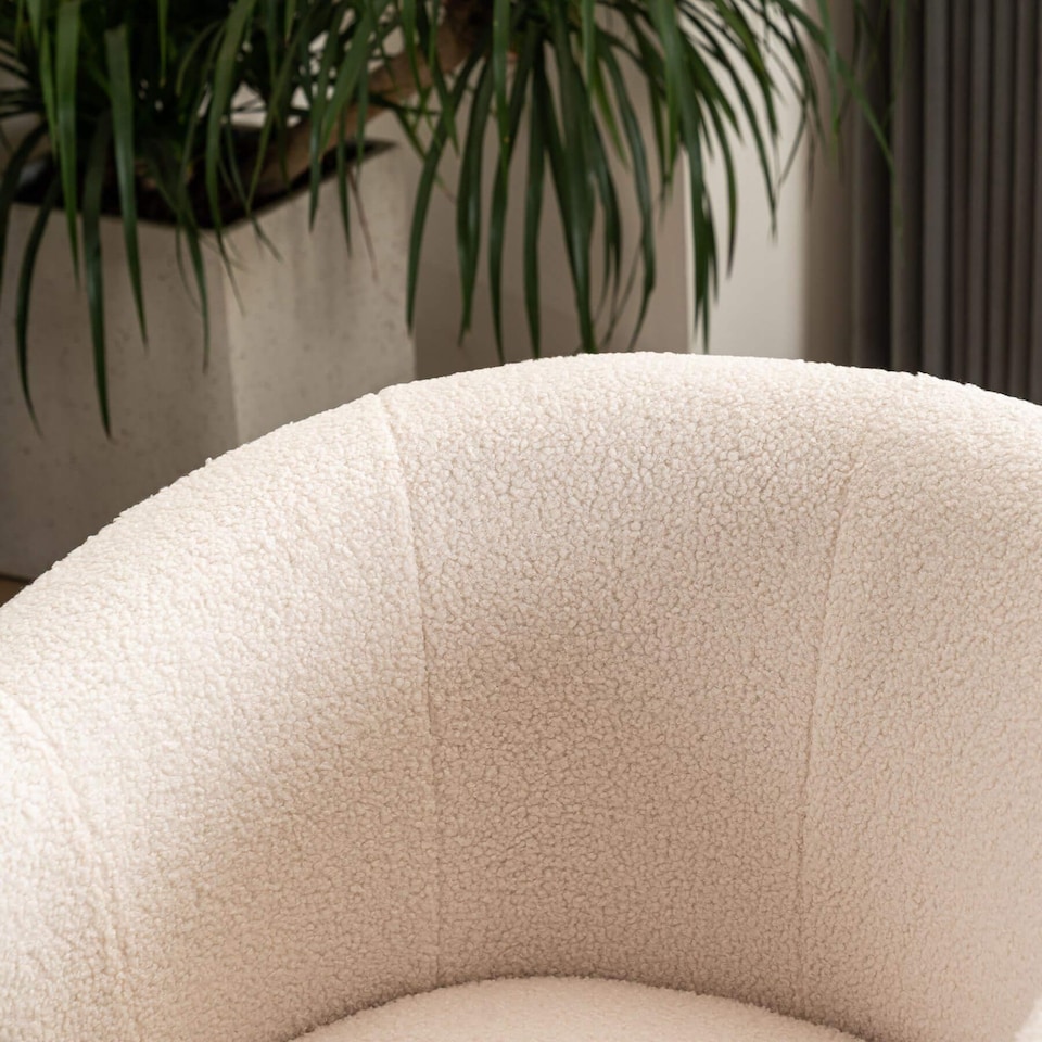 image 1 of Fabric Tub Chair Colour Range Wooden Legs Armchair Living Room Modern Office | Cream