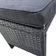 image 3 of Outdoor Rattan Beach Patio Farmhouse Outdoor Upholstered Dining Bench with Thickness Cushion, Grey 110x38cm