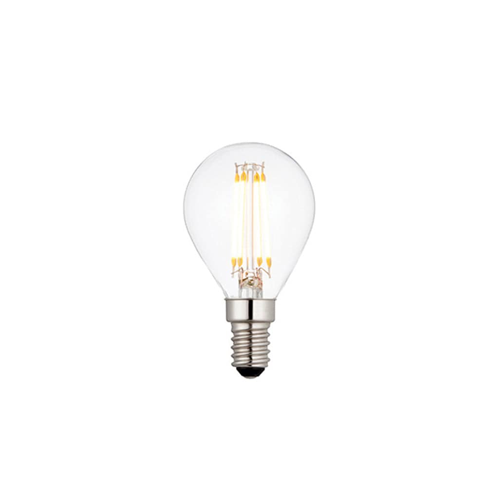 Loops LED Filament Lamp Bulb 4W Golf Shaped E14 LED Clear Glass 2700k Warm White