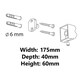 image 4 of 4-Hook Quad Hanger Wall Dressing-Gown Towel Bathroom Black Powder Coated Zamak