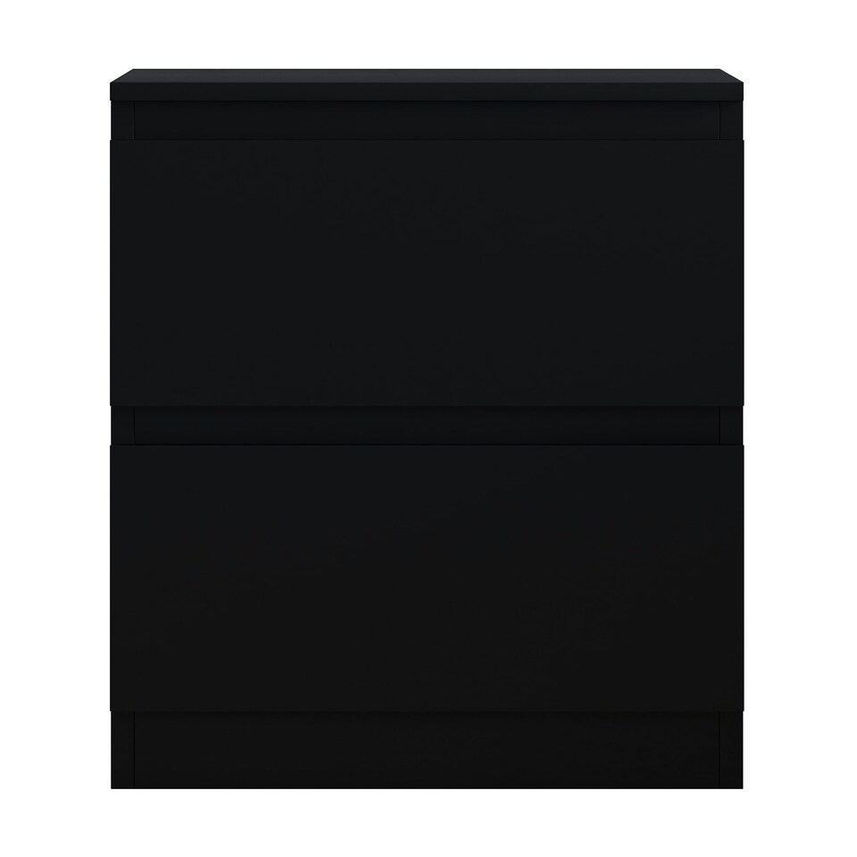 image 1 of FWStyle Carlton 2 Drawer Bedside Nightstand - Matt Black