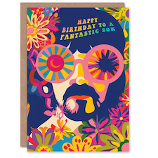Fantastic Hippy Flower Power Hippie 1960S Son Birthday Card