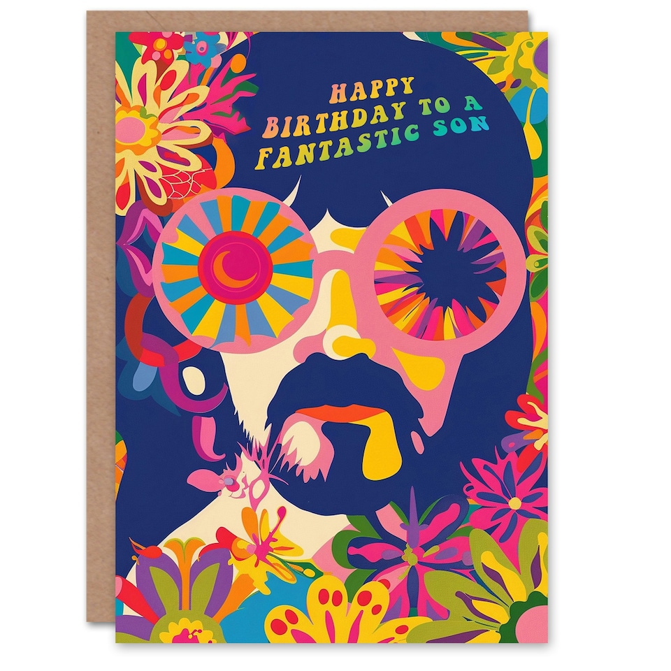 image 1 of Fantastic Hippy Flower Power Hippie 1960S Son Birthday Card