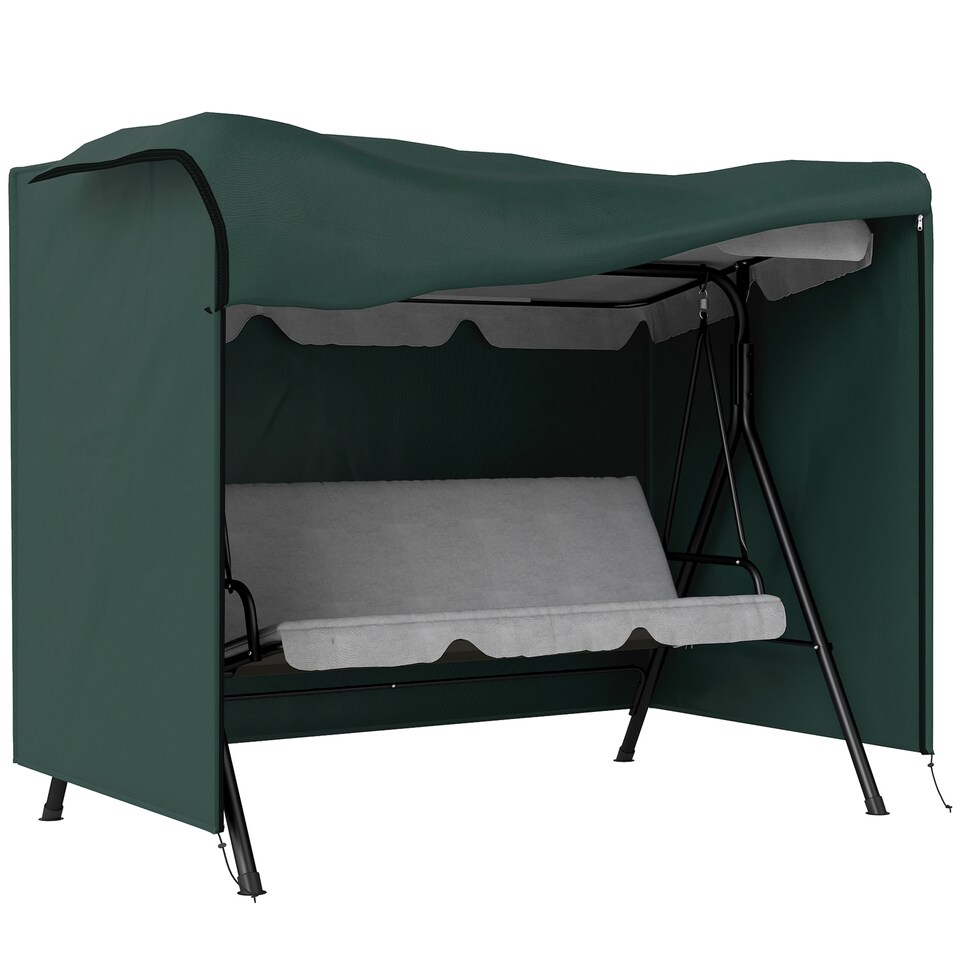 image 1 of Outsunny Garden Furniture Protector Patio Swing Chair Cover | Green | Deep Green