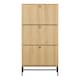 image 2 of Albany Shoe Cabinet 3 Flip Down Doors in Oak/Black Legs