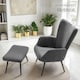 image 9 of Armchair Hygge - padded, armrests and ergonomic backrest, 150 kg load capacity | Grey | Wide cord anthracite/black | One Size | 1