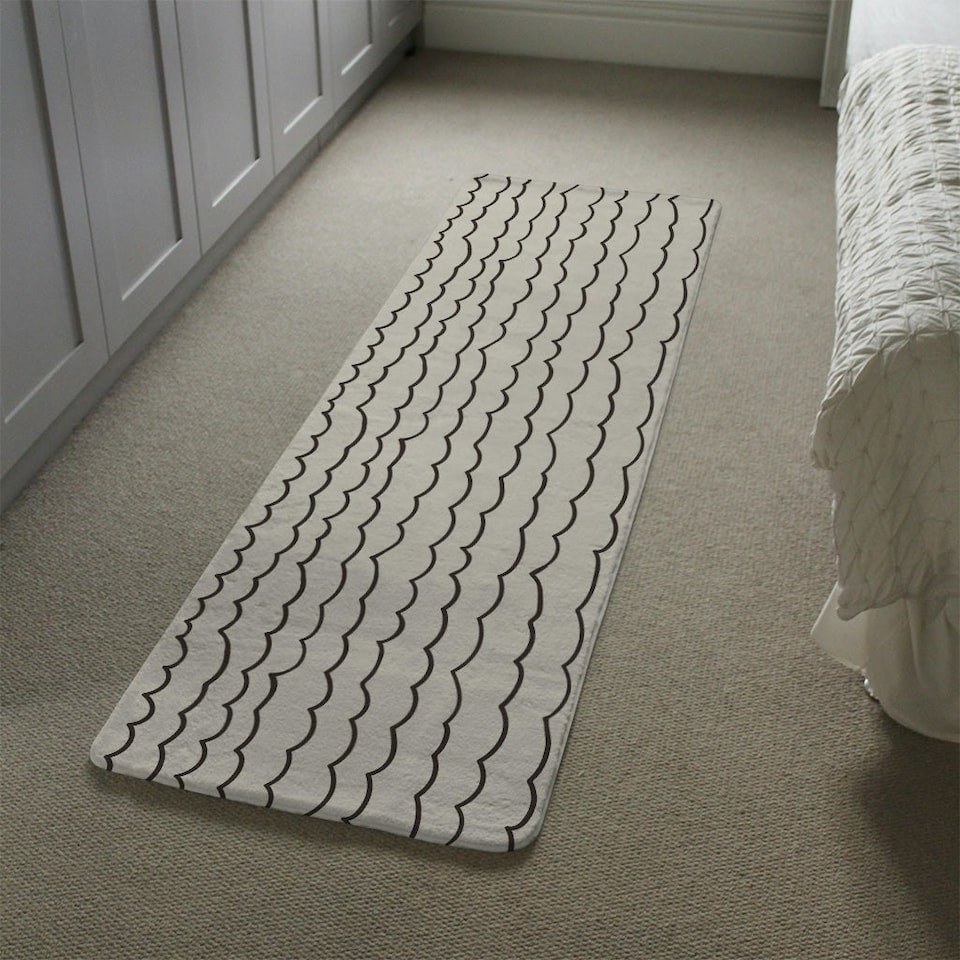 image 1 of Wave Lines (Runner Rug) Cream