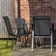 image 2 of Outdoor 6 Person Rectangular Glass Top Garden Patio Dining Table Chairs Set